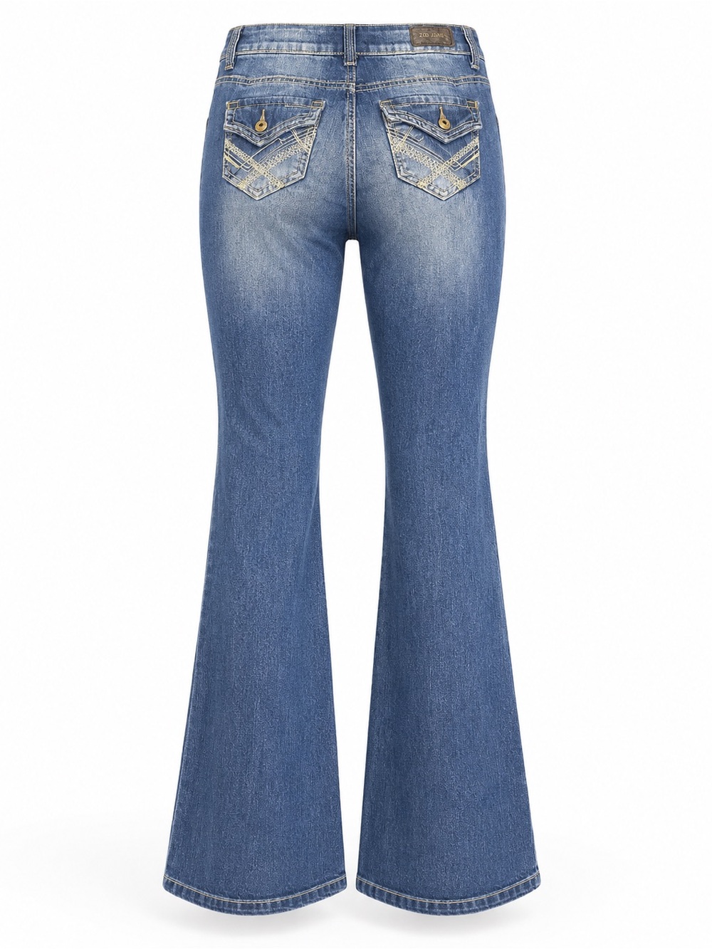 ZCO Jeans Size 9 Distressed Bootcut Flare Y2K Embellished